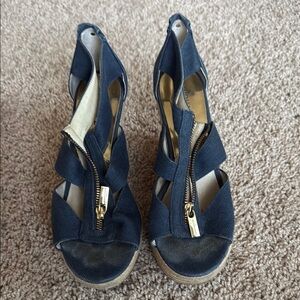 Micheal Kors Navy wedge sandals